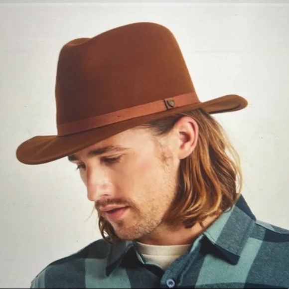 Unisex Brixton Messer Packable Fedora, size large, color coffee, only worn once - Picture 4 of 10